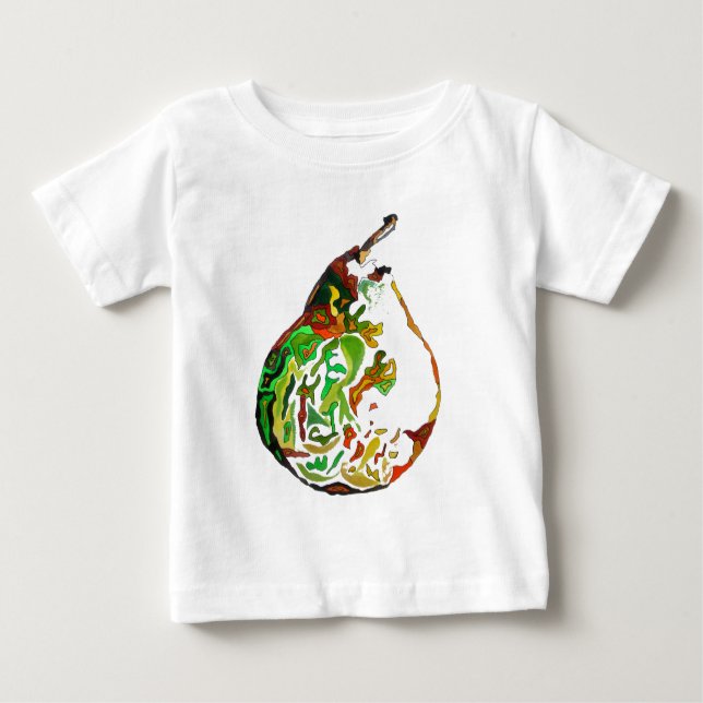 Vattenfärgillustration för päronfrukt popkonst t-shirt (Framsida)