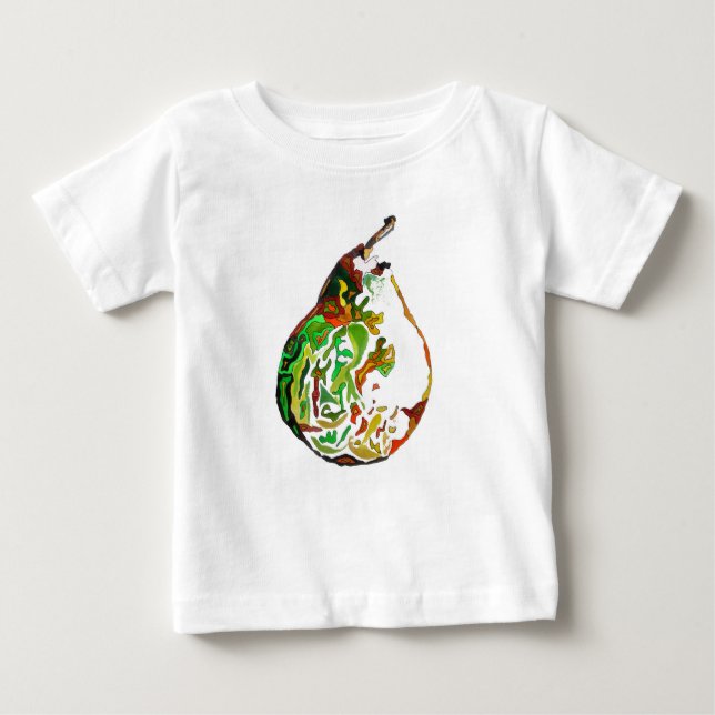 Vattenfärgillustration för päronfrukt popkonst tee shirt (Framsida)