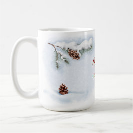 Vattenfärgillustration "Lycklig Winter" Kaffemugg