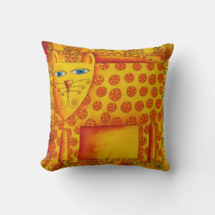 Vattenfärgillustration med mönstrad leopard kudde