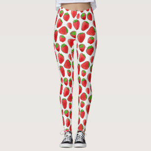 Vattenfärgjordgubbe Leggings