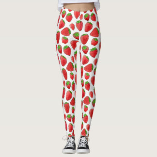 Vattenfärgjordgubbe Leggings