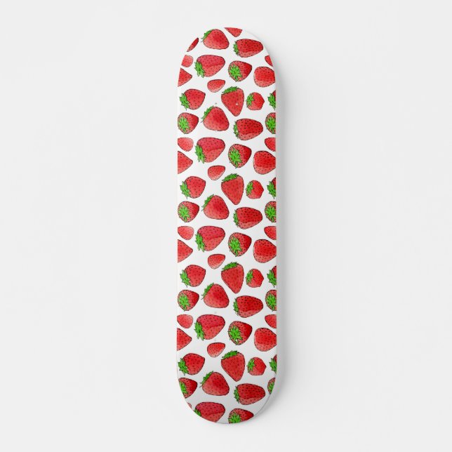 Vattenfärgjordgubbe Skateboard Bräda 20,5 Cm (Framsida)