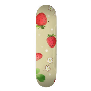 Vattenfärgjordgubbemönster Old School Skateboard Bräda 21,6 Cm
