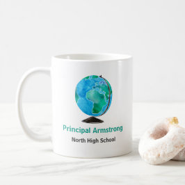 Vattenfärgjordklotpersonligen skolar rektor kaffemugg