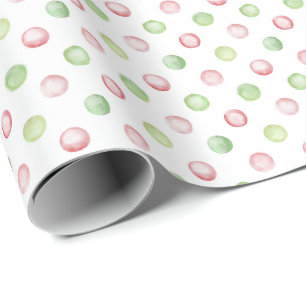 Vattenfärgjulpolkaen pricker inpackning av papper presentpapper