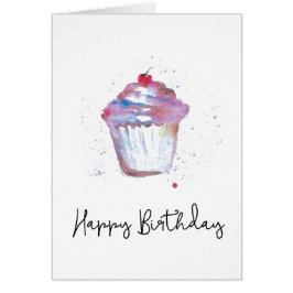 Vattenfärgkakor, plattor, modernt skript hälsningskort