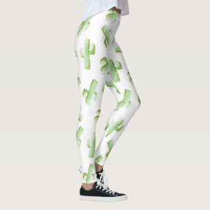 Vattenfärgkaktusdamasker Leggings
