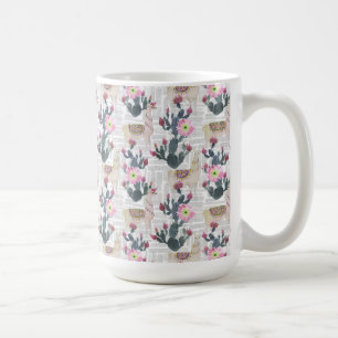 Vattenfärgkaktusmönster Kaffemugg