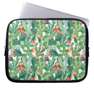 Vattenfärgkaktusmönster Laptop Fodral