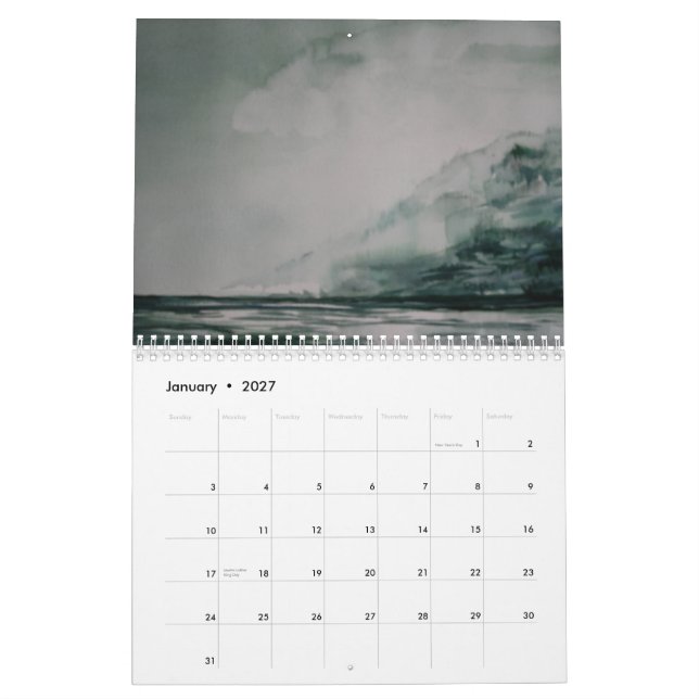 Vattenfärgkalender 2013 kalender (Jan 2027)