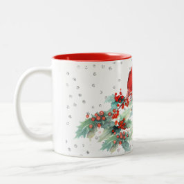 Vattenfärgkardinal på grensilverbrytningar kaffemugg