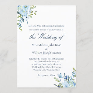 Vattenfärgkärlek är tålmodigt kristet bröllop inbjudningar