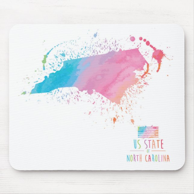 Vattenfärgkarta | North Carolina Musmatta (Framsidan)