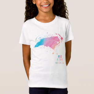 Vattenfärgkarta   North Carolina T Shirt