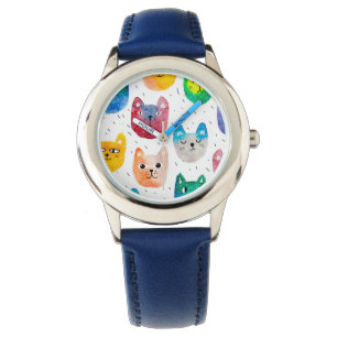 Vattenfärgkatter och vänner armbandsur