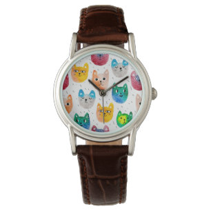 Vattenfärgkatter och vänner armbandsur