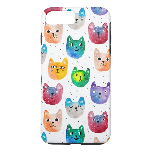 Vattenfärgkatter och vänner Case-Mate iPhone skal (Baksida)