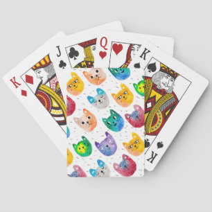 Vattenfärgkatter och vänner casinokort