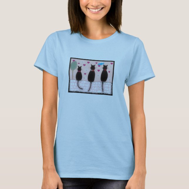 Vattenfärgkatter T-shirt (Framsida)