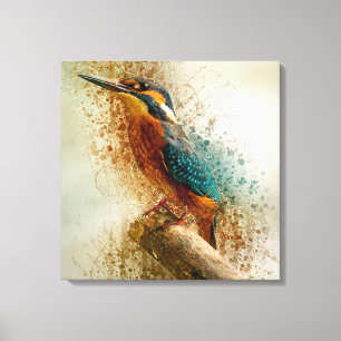 VattenfärgKingfisher Canvastryck