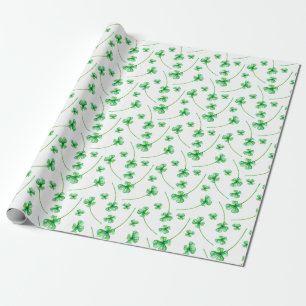 Vattenfärgklöverleaves. Presentpapper