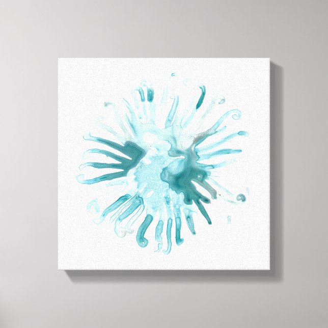 Vattenfärgkoraller - blå 2 canvastryck (Framsida)