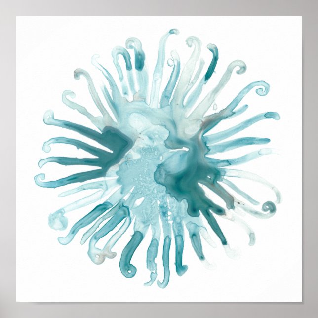 Vattenfärgkoraller - blå 2 poster (Framsidan)