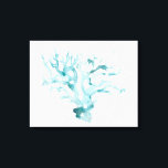 Vattenfärgkoraller - blå canvastryck<br><div class="desc">"Ocean Cameo" senast i juni Erica Vess. Har blåaktig vattenfärgskoral på vit bakgrund.</div>