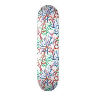 Vattenfärgkorallmönster Skateboard Bräda 19,5 Cm