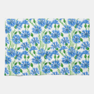 Vattenfärgkornblomma mönster kökshandduk