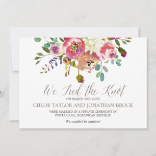 Vattenfärgkort Bouquet Elopement Announcards Meddelande