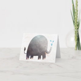 Vattenfärgkort Elephant Tackkort-kort Tack Kort