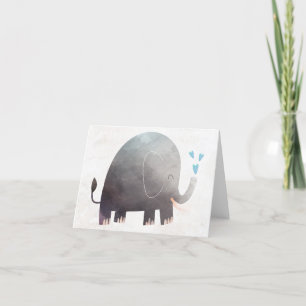 Vattenfärgkort Elephant Tackkort-kort Tack Kort