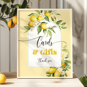 Vattenfärgkort Lemon-kort och gåvor födelsedag Poster
