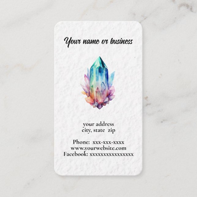 Vattenfärgkristaller Visitkort (Framsida)