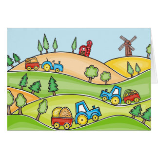 Vattenfärglantgårdland Hälsningskort