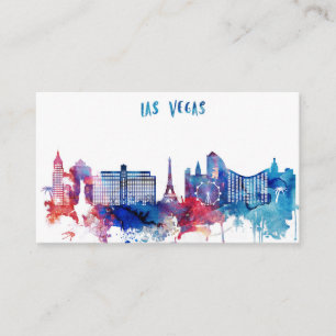 VattenfärgLas Vegas horisont Visitkort