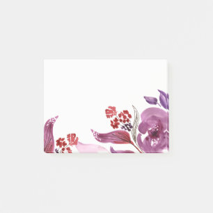 Vattenfärglilor + Rosa blommigt som Posta-Det Post-it Block