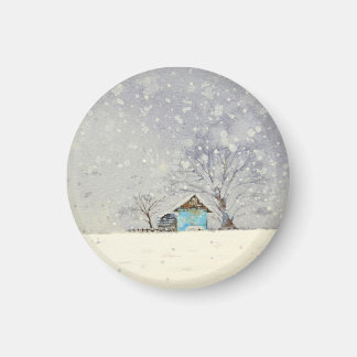 Vattenfärgmagnet med snig landscape magnet