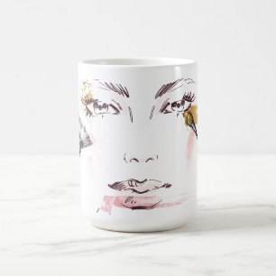 VattenfärgMakeupansikte Kaffemugg