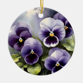 Vattenfärgmålarfärg på söt lila julgransprydnad keramik