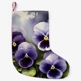 Vattenfärgmålarfärg på söt lila liten julstrumpa