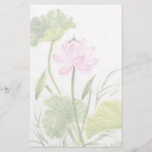 Vattenfärgmålning av lotusblommablomma 2 brevpapper