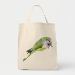 Vattenfärgmålning för grönt parrot tygkasse