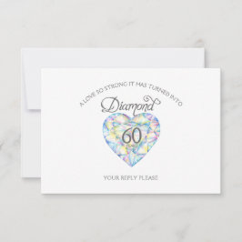 Vattenfärgmålning RS för Diamant Bröllop-årsdagen OSA Kort