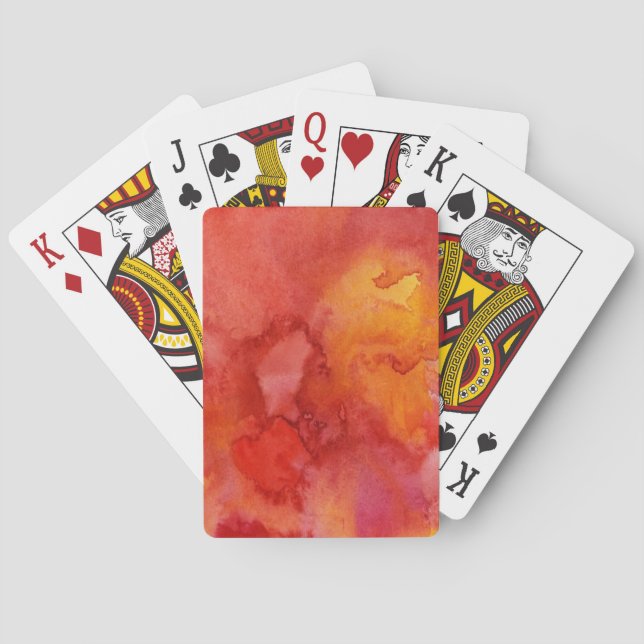 Vattenfärgmålningbakgrund Casinokort (Baksidan)
