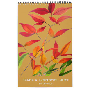 Vattenfärgmodern konstkalender av Sacha Grossel Kalender