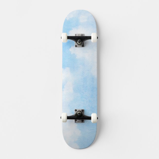 Vattenfärgmoln och himmelbakgrund skateboard bräda 20 cm (Framsida)
