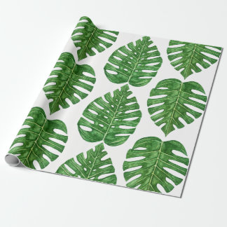 VattenfärgMonstera löv Presentpapper